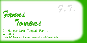 fanni tompai business card